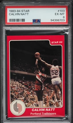 1983-84 Star Basketball Calvin Natt #103 PSA 6 EXMT