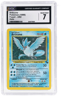 1999 Pokemon Fossil Holo Articuno #2 CGC 7