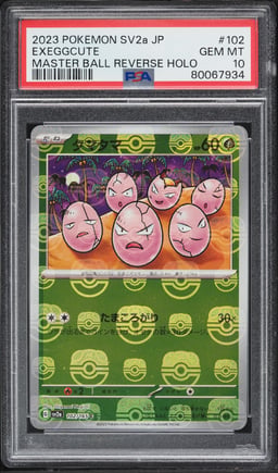 2023 Pokemon Japanese Scarlet & Violet 151 Master Ball Reverse Holo Exeggcute #102 PSA 10 GEM
