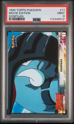1999 TOPPS POKEMON THE MOVIE EDT DONPHAN #11 MOVIE EDITION PSA 9