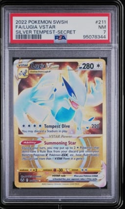 2022 POKEMON SWORD & SHIELD SILVER TEMPEST SECRET FULL ART/LUGIA VSTAR PSA 7