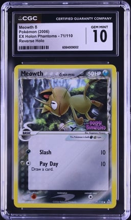 2006 Pokemon EX Holon Phantoms Reverse Holo Meowth #71 CGC 10 GEM MINT