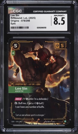 2025 Riftbound League Of Legends LoL Origins Lee Sin #78 CGC 8.5 NM-MT+