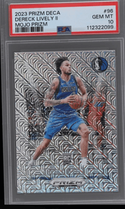 2023 Panini Prizm Deca Mojo Prizm Dereck Lively II #96 1/25 PSA 10