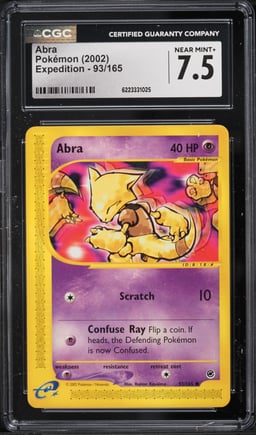 2002 Pokemon Expedition Abra #93 CGC 7.5 NRMT+