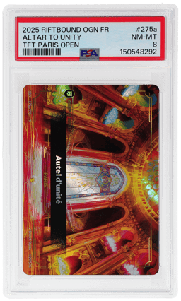 2025 Riftbound League of Legends Origins French Tft Paris Open Altar To Unity #275a PSA 8