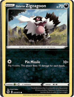 2020 Galarian Zigzagoon #35 Champion's Path