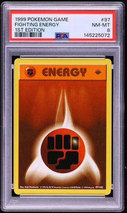1999 Pokemon Base Set 1st Edition Fighting Energy #97 PSA 8 NM-MT