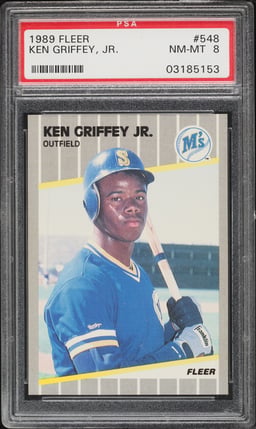 1989 Fleer Ken Griffey Jr. ROOKIE #548 PSA 8 NM-MT