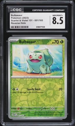 2023 Pokemon Scarlet & Violet 151 Reverse Holo Bulbasaur #1 CGC 8.5 NM-MT+