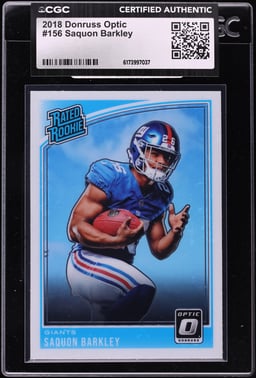 2018 Donruss Optic Saquon Barkley ROOKIE #156 CGC AUTH