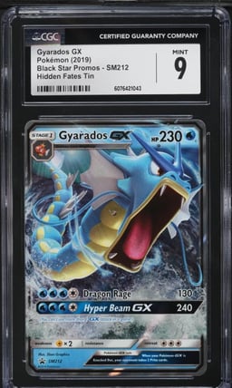 2019 Pokemon SM Black Star Promo Hidden Fates Tin Gyarados GX #SM212 CGC 9 MINT