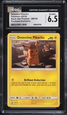 2019 Pokemon Sun & Moon Promo Purchase Exclusive Holo Detective Pikachu #SM194 CGC 6.5 EXMT+