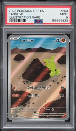 2023 Pokemon Scarlet & Violet Obsidian Flames IR Larvitar #203 PSA 9 MINT