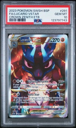 2023 POKEMON SWSH BLACK STAR PROMO #291 FULL ART/LUCARIO VSTAR PSA 10