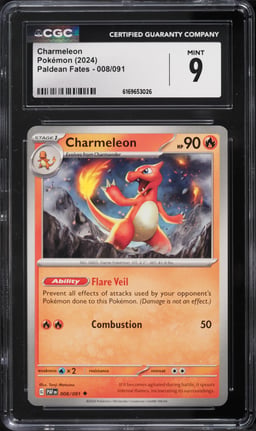 2024 Pokemon Scarlet & Violet Paldean Fates Charmeleon #8 CGC 9 MINT