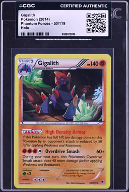 2014 Pokemon Phantom Forces Holo Gigalith #50 CGC AUTH