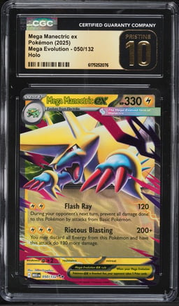 2025 Pokemon Mega Evolution Holo Mega Manectric Ex #50 CGC 10 PRISTINE