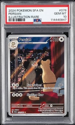 2024 POKEMON SFA EN-SHROUDED FABLE ILLUSTRATION RARE #078 PERSIAN PSA 10