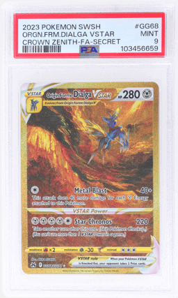 2023 Pokemon Sword and Shield Crown Zenith Secret Rare Origin Forme Dialga Vstar #GG68 PSA 9