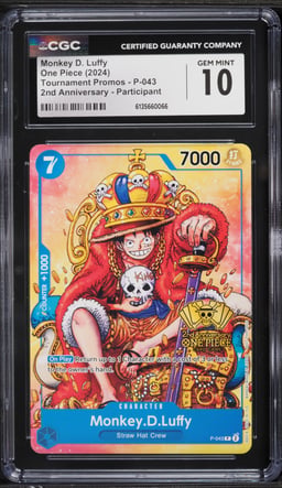 2024 One Piece Promo 2nd Anniversary Participation Monkey D. Luffy #P-043 CGC 10 GEM MINT