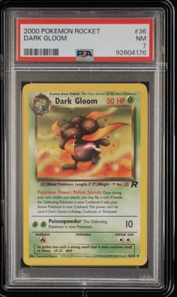 2000 POKEMON ROCKET #36 DARK GLOOM PSA 7