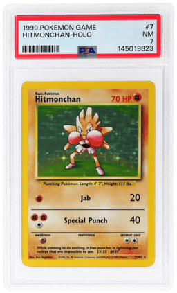 1999 Pokemon Base Set Holo Hitmonchan #7 PSA 7