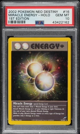 2002 Pokemon Neo Destiny 1st Edition Holo Miracle Energy #16 PSA 10 GEM MINT