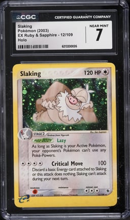 2003 Pokemon EX Ruby & Sapphire Holo Slaking #12 CGC 7 NRMT