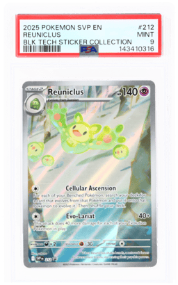 2025 Pokemon Scarlet and Violet Black Star Promo Black Bolt Tech Sticker Collection Reuniclus #212 PSA 9