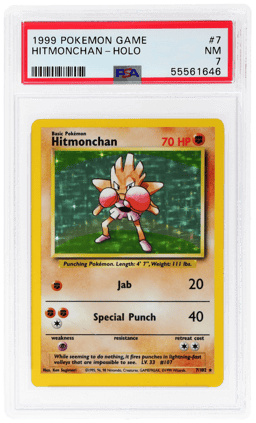 1999 Pokemon Base Set Holo Hitmonchan #7 PSA 7