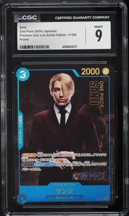 2024 One Piece Japanese Premium Live Action Sanji #P-050 CGC 9 MINT