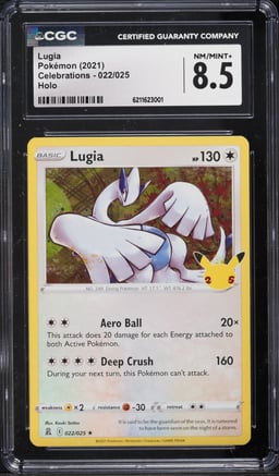 2021 Pokemon Sword & Shield Celebrations Holo Lugia #22 CGC 8.5 NM-MT+