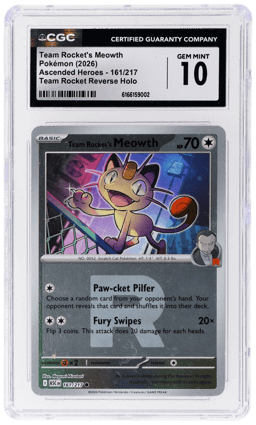 2026 Pokemon Ascended Heroes Reverse Holo Team Rocket's Meowth #161 CGC 10