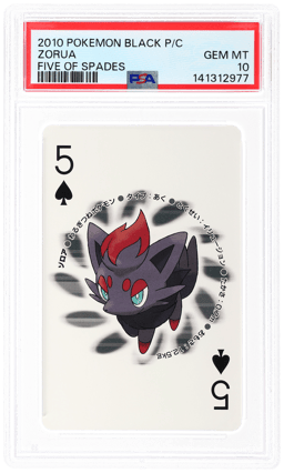 2010 Pokemon Black Version Playing Cards Five of Spades Zorua PSA 10