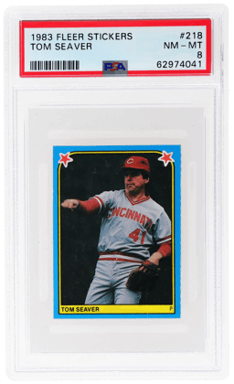 1983 Fleer Stickers Tom Seaver #218 PSA 8