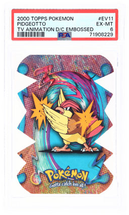 2000 Pokemon Topps Series 2 Tv Animation Die Cut Embossed Pidgeotto #EV11 PSA 6