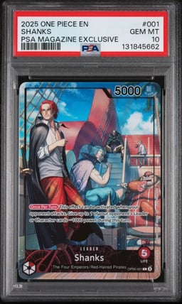 2025 ONE PIECE PROMOS 001 SHANKS PSA MAGAZINE EXCLUSIVE PSA 10
