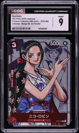 2022 One Piece Japanese Premium 25th Anniversary Manga Art Nico Robin #ST01-008 CGC 9 MINT