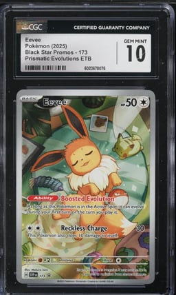 2025 Pokemon SV Black Star Promo Prismatic Evolutions ETB Eevee #173 CGC 10 GEM