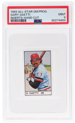 1983 All-Star Game Program Inserts Hand Cut Gary Gaetti PSA 9
