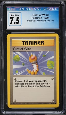 1999 Pokemon Base Set Gust Of Wind #93 CGC 7.5 NRMT+