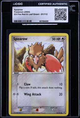 2004 Pokemon EX Fire Red & Leaf Green Spearow #81 CGC AUTH