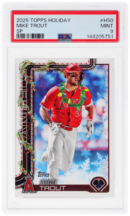 2025 Topps Holiday SP Mike Trout #H50 PSA 9