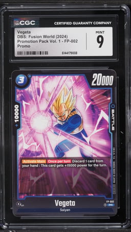 2024 Dragon Ball Super Fusion World Promotion Pack Vol. 1 Vegeta #FP-002 CGC 9 MINT