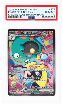 2026 Pokemon Mega Evolution Ascended Heroes Special Illustration Rare Iono's Bellibolt Ex #279 PSA 10