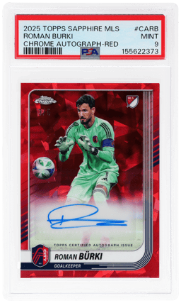 2025 Topps Chrome Sapphire MLS Autograph Red Roman Burki #CARB 3/5 PSA 9