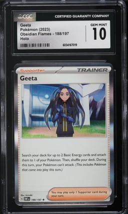 2023 Pokemon Scarlet & Violet Obsidian Flames Holo Geeta #188 CGC 10 GEM MINT