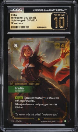 2026 Riftbound League Of Legends LoL Spiritforged Showcase Irelia #057a CGC 10 PRISTINE