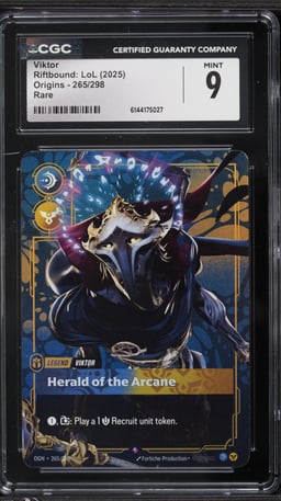 2025 Riftbound League Of Legends LoL Origins Viktor #265 CGC 9 MINT